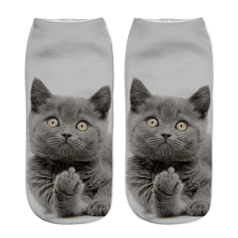 

2017 Hot Sell personality cat series 3 D printed socks animal printed ship Children girls and boys socks SK50