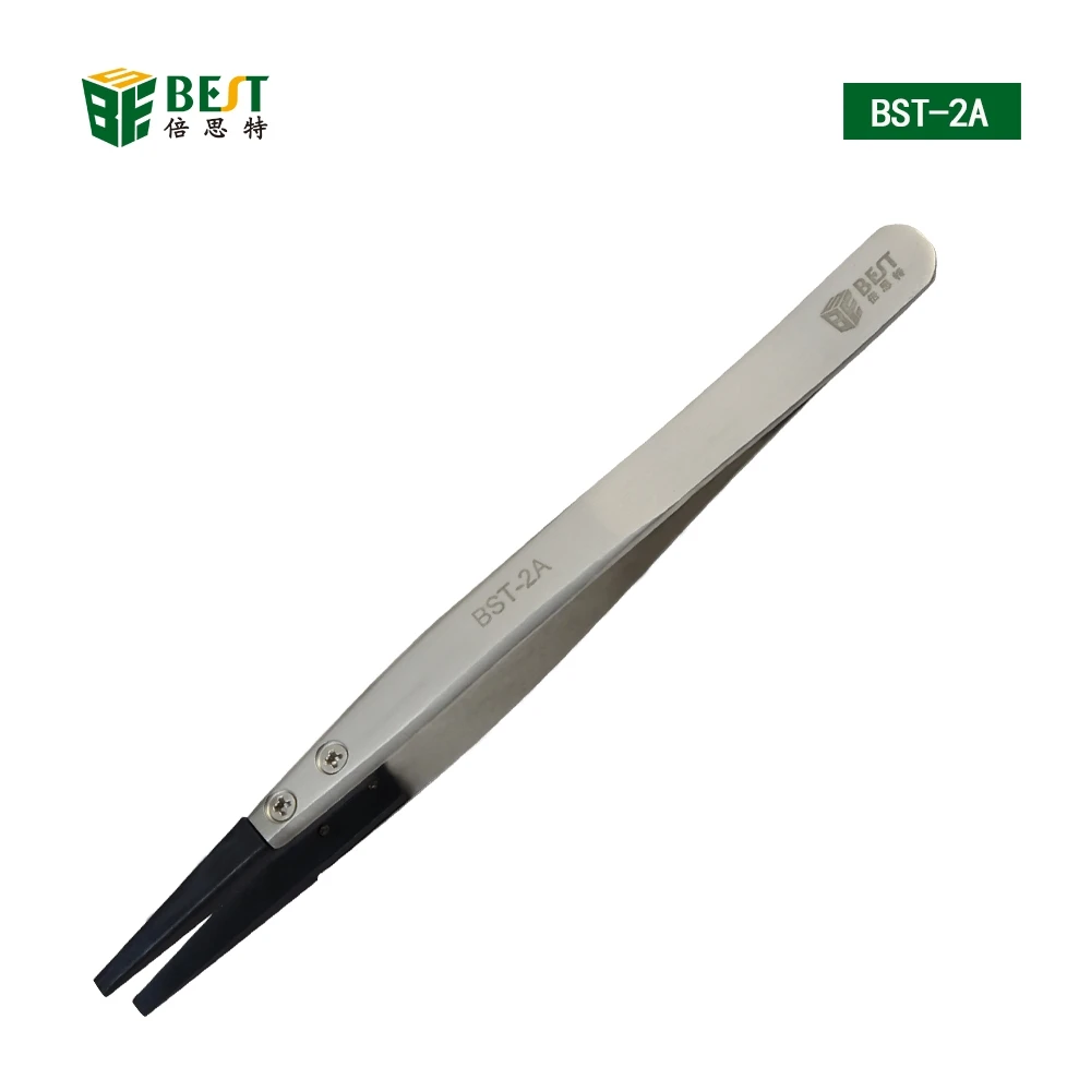 

1Pcs Antistatic tweezers with replaceable flat tip phone mobile iPhone Repair Tool BST-2A