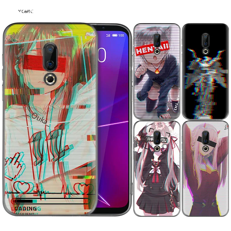 

Silicone Case for Meizu 16 16th M6T Black Dark Coque Shell Cell Phone Tpu Cover Dull Polish Vaporwave Space Anime