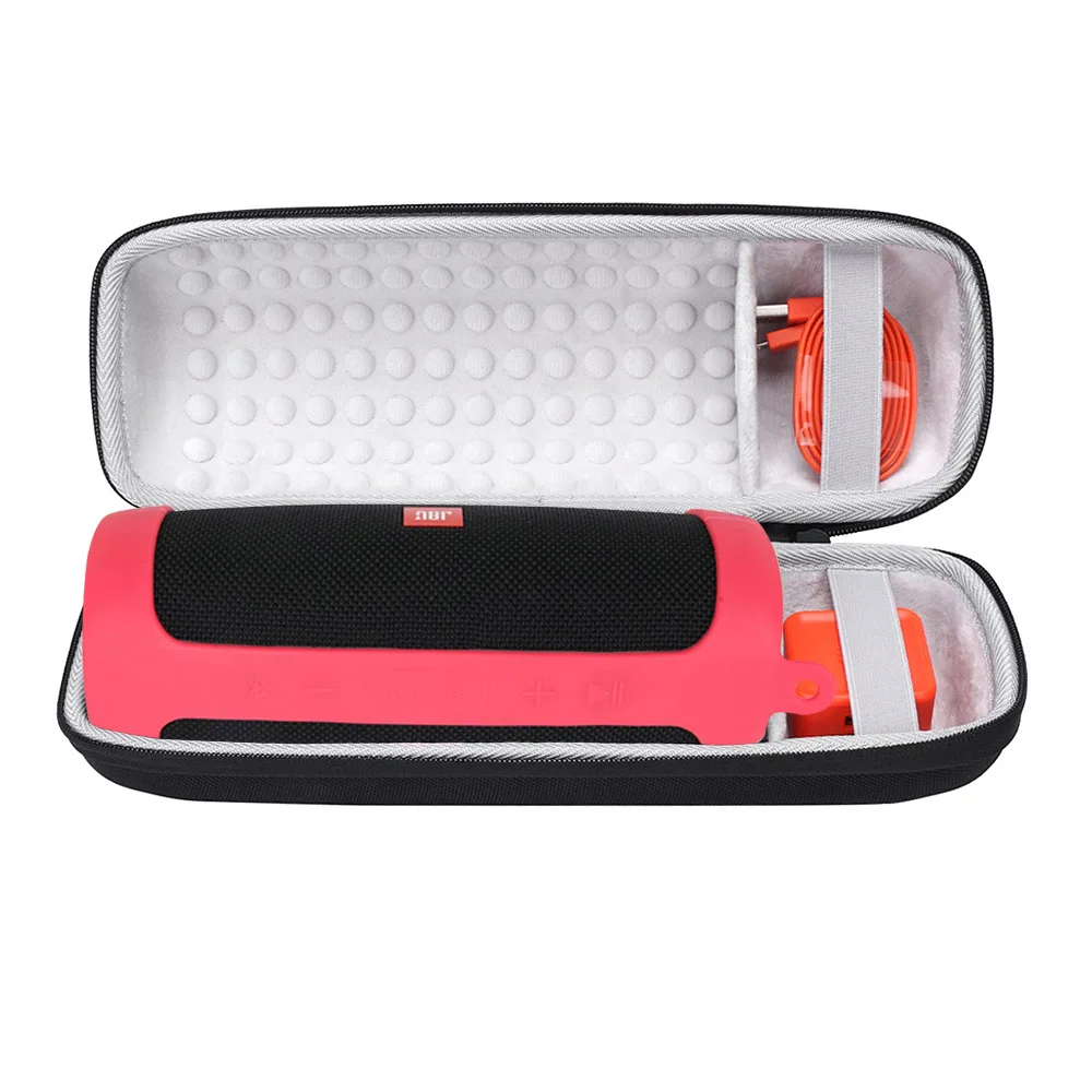 2 in 1 Hard EVA Carry Zipper Storage Box Bag+ Soft Silicone Cover Case For Charge 4 Bluetooth Speaker Bag for jbl charge 4 case - Цвет: Hard or Soft Red