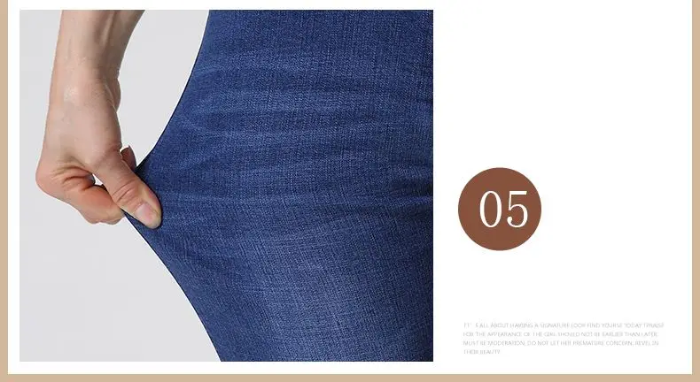 WAEOLSA Woman Denim Ninth Pant Blue Cropped Jeans Trouser Spring Autumn Women Slim Fit Denim Trousers Lady Casual Jeans Pant 40S 50S 60S (1)