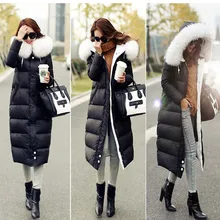 2016 winter duck down jacket women long coat parkas thickening Female Warm Clothes fur collar High Quality