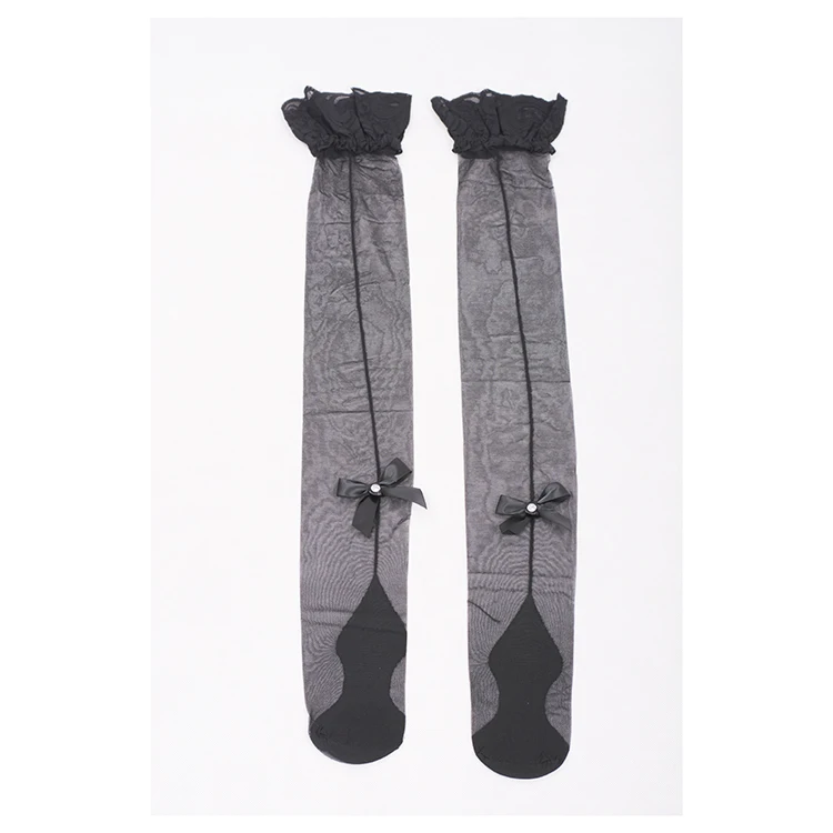 Женские пикантные черные sheer lace top thigh highs backseam модные ботфорты длинные чулки