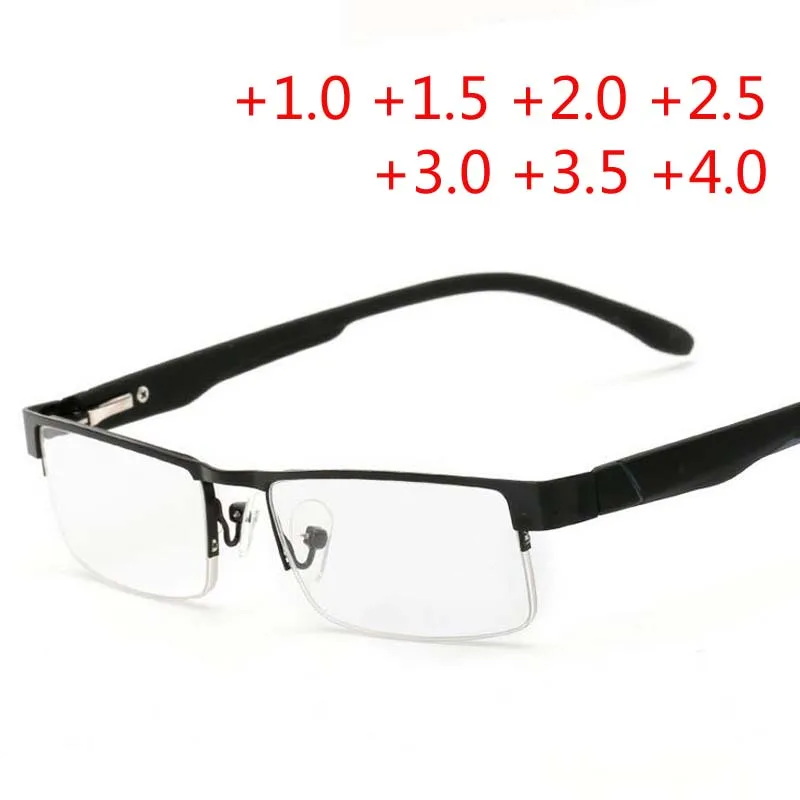 

Metal Half Frame Reading Glasses Presbyopia Spectacles 1.0 to 4.0 PC Temples Fatigue Gafas +1.0 +1.5 +2.0 +2.5 +3.0 +3.5 +4.0