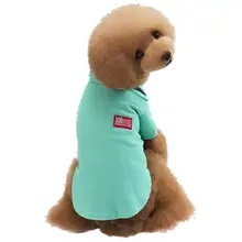 Питомец собака, кошка, Щенок рубашка сплошной Цвет британский стиль смешанный хлопок Футболка короткий рукав костюм Костюмы для домашних животных