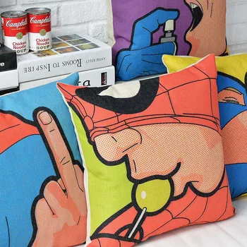 

POP Superman Batman Cushions Cover Spider man Home Decor Linen Cotton Pillow Cover Decorative Throw Pillows Pillowcase