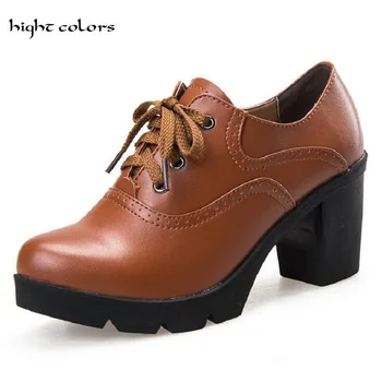 

Hot Selling Vintage Lace Up Oxford Shoes For Women Fashion British Style Round Toe Woman Oxford Shoes Ladies School Shoe CLB88