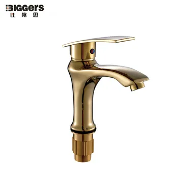 

Free shipping Luxury Europe style copper body hot and cold water gold plated bathroom basin faucet mixer taps