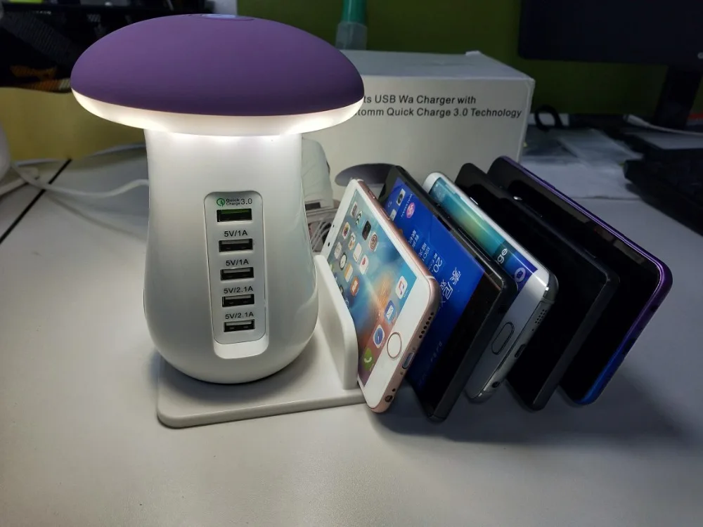 С несколькими usb-портами зарядное usb-устройство док-станция QC 3,0 быстрый смарт-концентратор зарядное устройство для мобильного телефона и планшета Прямая