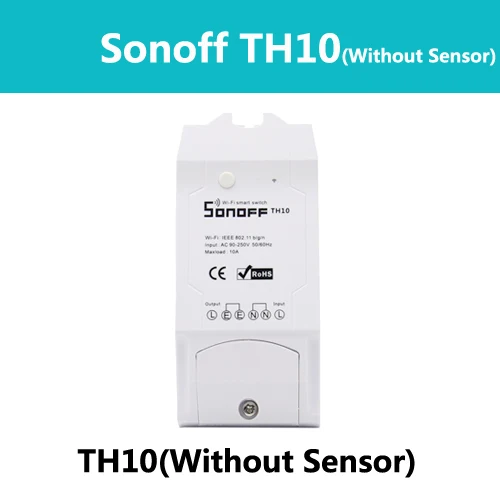 Itead Sonoff TH-TH10/TH16 WiFi умный переключатель дистанционного управления Смартфон Датчик температуры и влажности для умного дома - Цвет: TH10