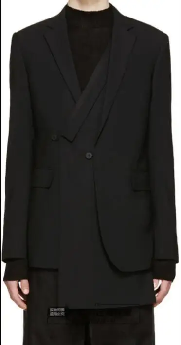 Новинка 2019 г. мужская одежда GD Мода стилист костюм для отдыха двубортное пальто шить Подиум плюс размеры певица костюмы