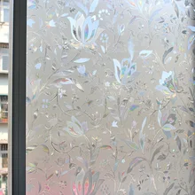 Декоративная стеклянная оконная пленка домашний декор статическая самоклеящаяся оконная наклейка без клея 3D лазерный стереоскопический цветок тюльпана ST004