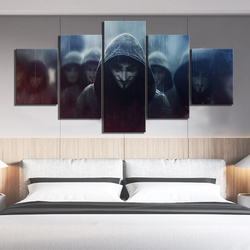 

Canvas Painting Wall Artwork Prints Poster Home Decoration 5 Panel Vendetta Movie Modular Pictures Minimalism Modern For Bedroom