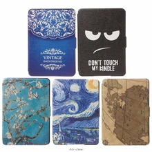 1 pc fino fólio de couro do falso caso da aleta escudo protetor capa da pele sono automático/wake para amazon kindle paperwhite 1/2/3 6 Polegada(China)