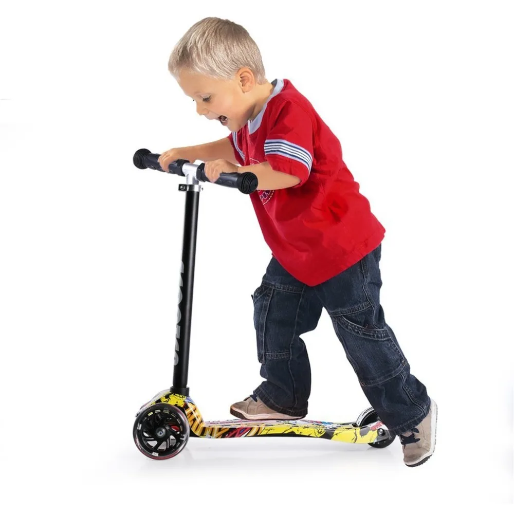 

Adjustable adult children kick scooter NEW pattern foldable 4 PU 3wheels Dual Brakes bodybuilding urban campus transportation