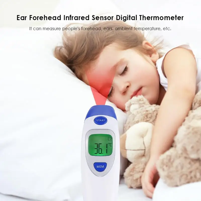 ЖК-цифровой инфракрасный термометр ушной лоб инфракрасный датчик Детский семейный взрослый Медицинский электронный термометр для ушей