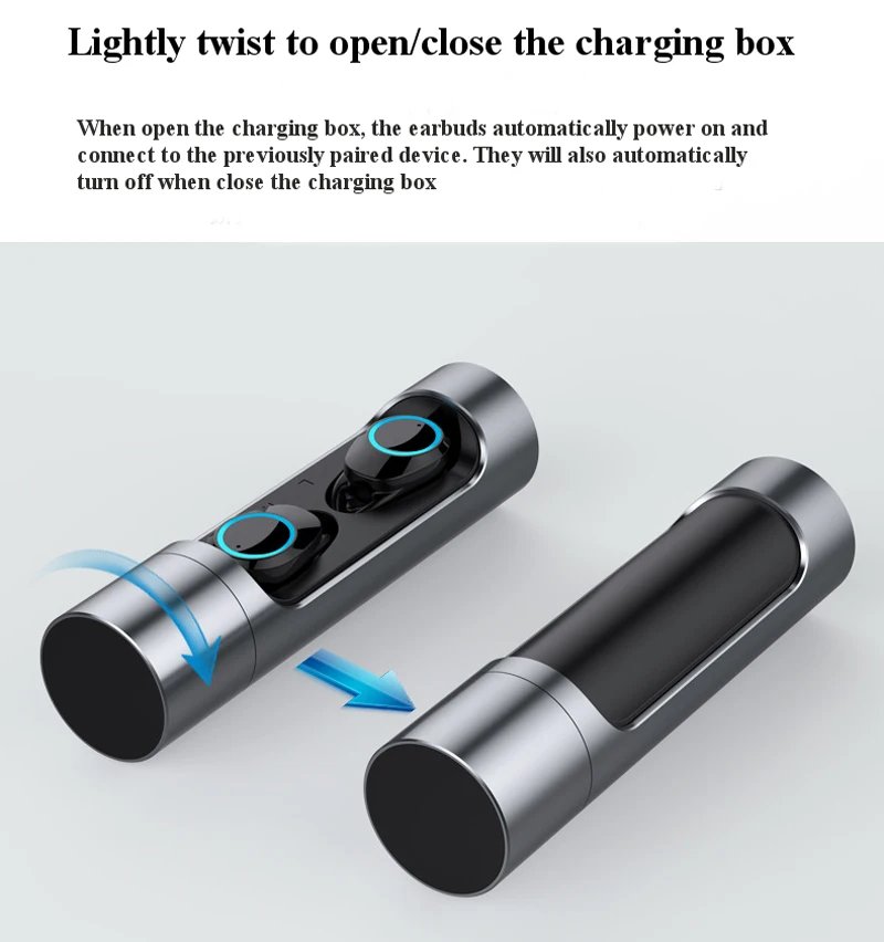 Touch Control TWS True 5.0 Bluetooth Earphone Earbuds Earpiece Mini Twins Stereo Microphone Wireless Earbuds for All Smart Phone