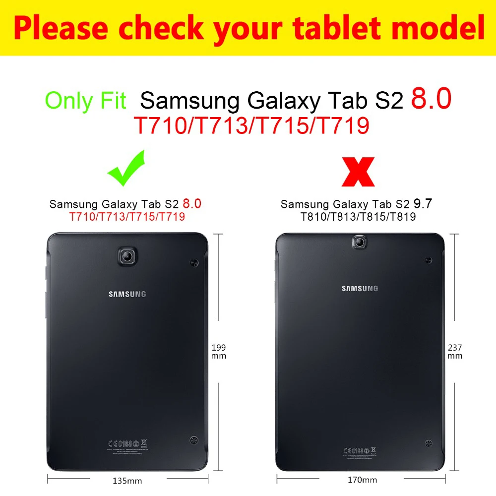 Портфолио Folio PU кожаный чехол для Samsung GALAXY Tab S2 8 0 T710 T715 R Съемный беспроводной Bluetooth