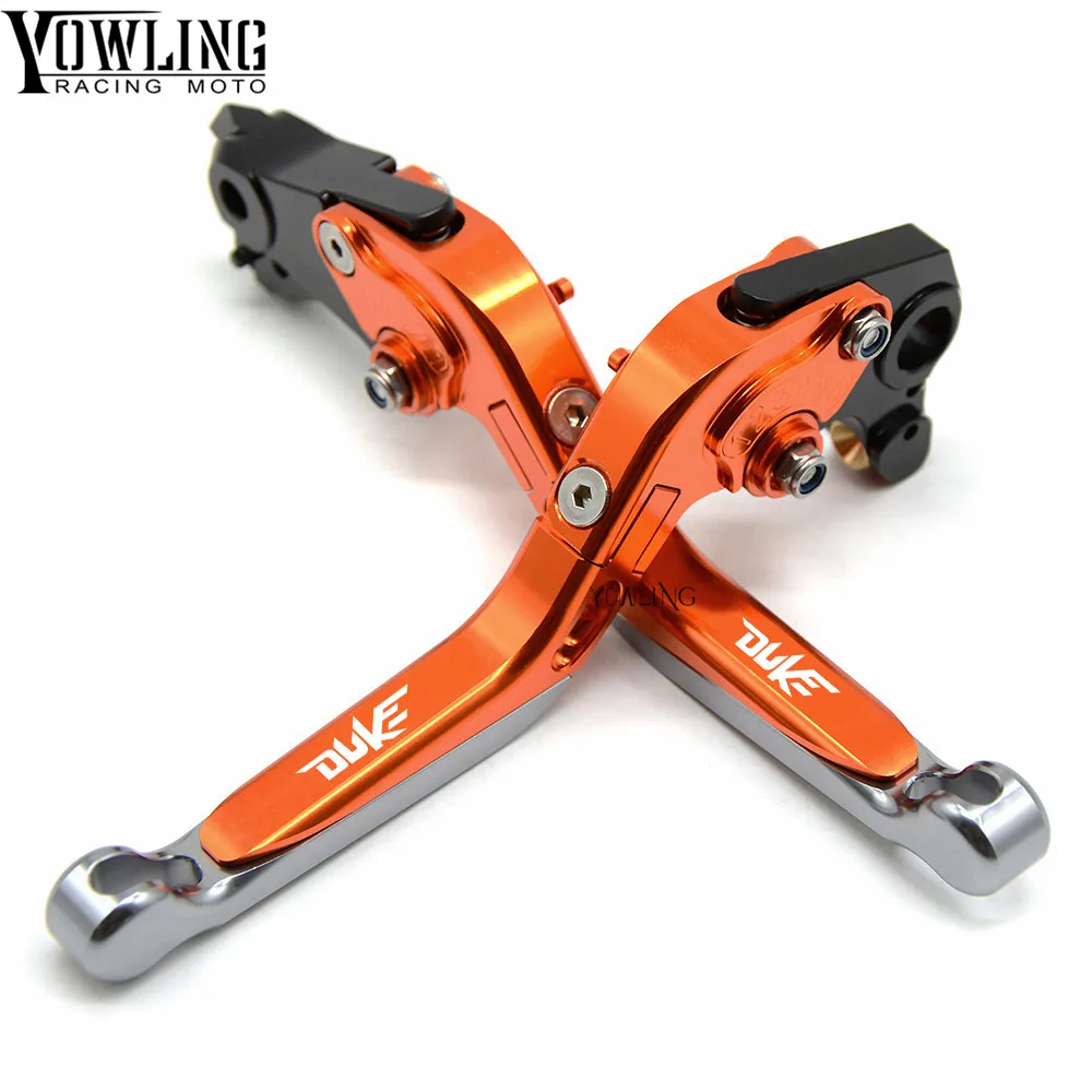 

DUKE LOGO Motorcycle Adjustable Foldable Extendable Brake Clutch Levers For KTM DUKE 125 200 390 DUKE 2014 2015 2016 2017