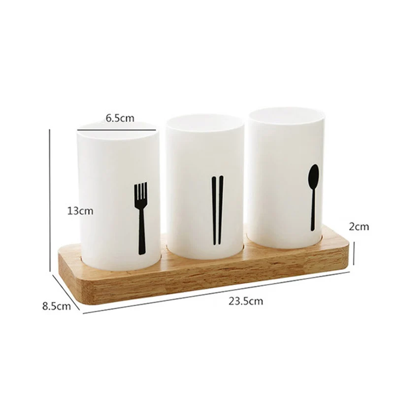 

Oak Base Chopsticks Barrel Tableware Sanitary Convenient Kitchen Draining Rack @LS