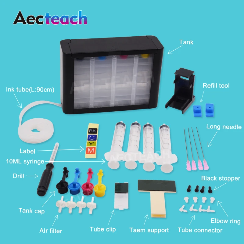 

Aecteach Continuous Ink Supply System For Canon PG 512 PG512 PG512XL 512XL PG-512 CL-513 for Pixma MX410 MX420 MP492 MP495 MP499