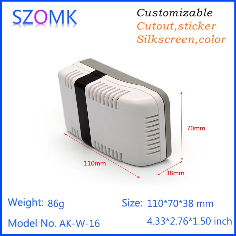 

1 pcs szomk plastic junction housing enclosure project box wall mount electrical plastic humidity sensor box110*70*38mm