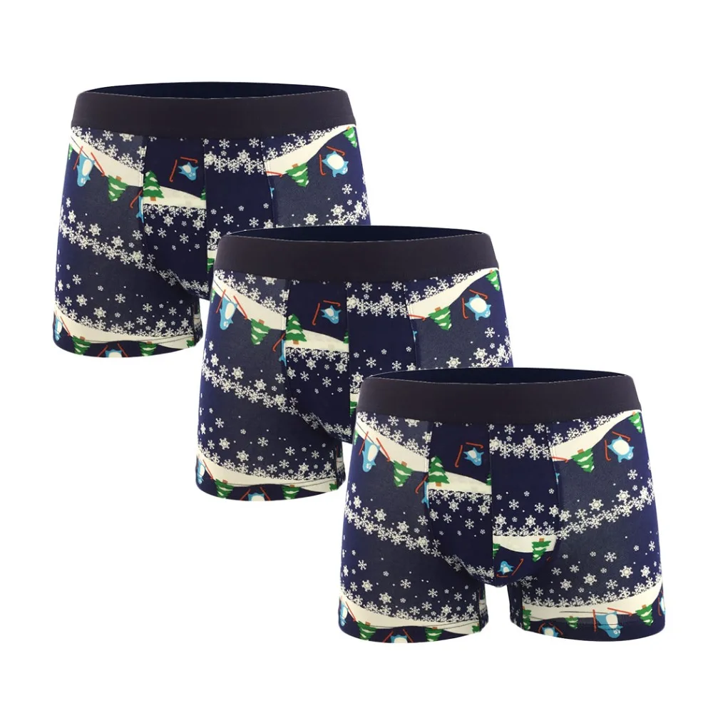 

Specially Cartoon Snow Penguin Boxershorts Cotton Men Underwear Breathable Cuecas masculina homme marca boxers calzoncillos