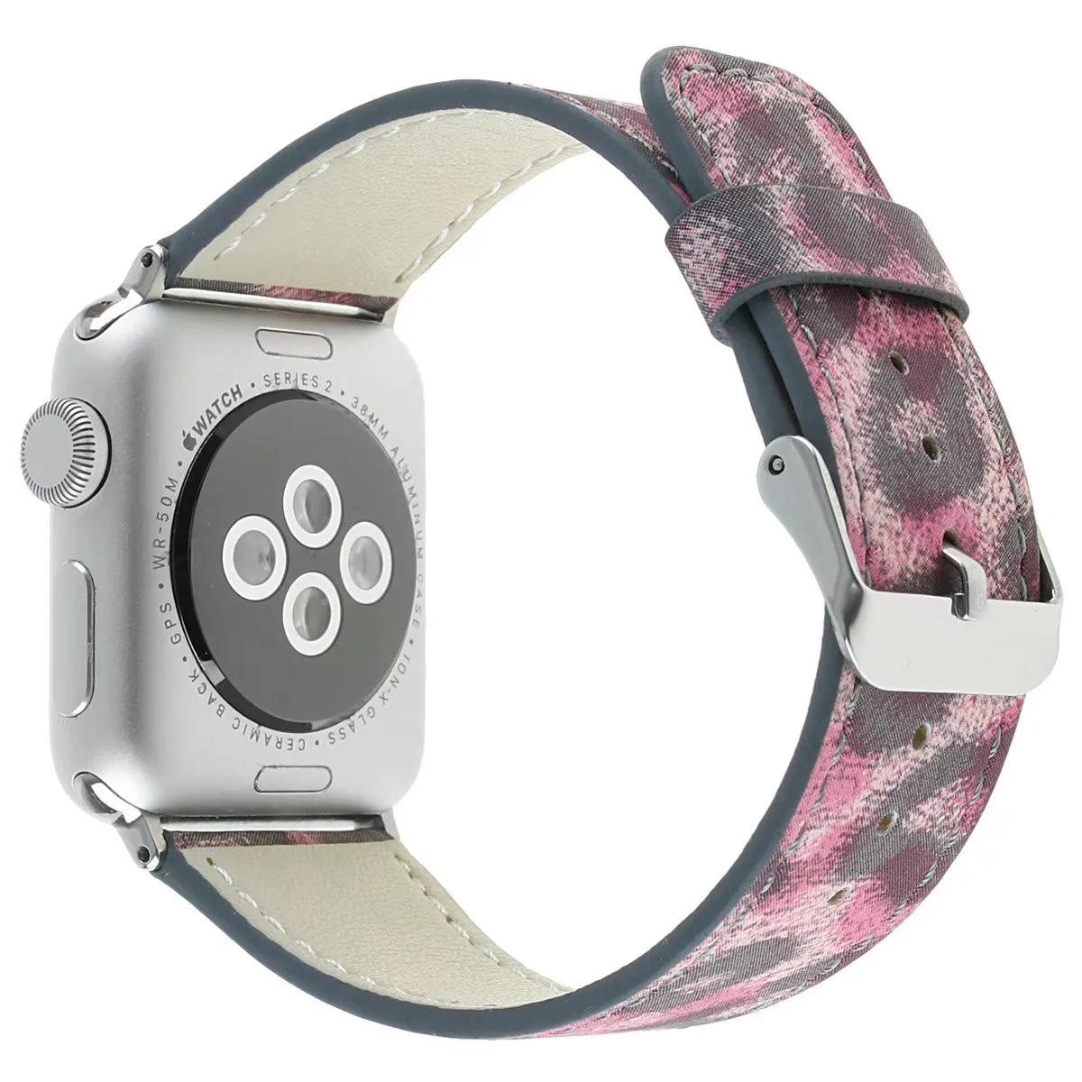 Коричневый серый розовый Леопардовый узор ПУ кожа ремешок для Apple Watch браслет iWatch
