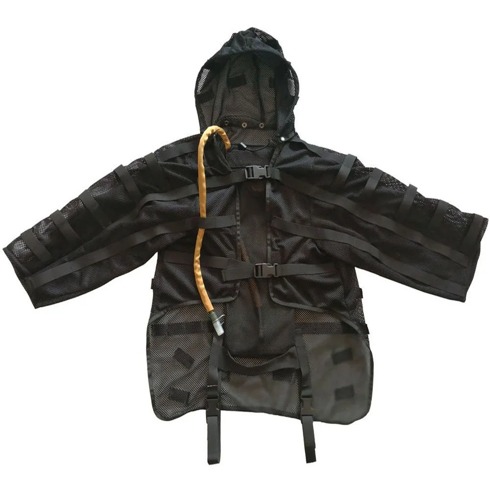 Тактика CS камуфляж сетка дышащий плащ Ghillie Одежда Боевая Военная куртка Открытый охотничий съемный с капюшоном верхняя одежда для снайпера