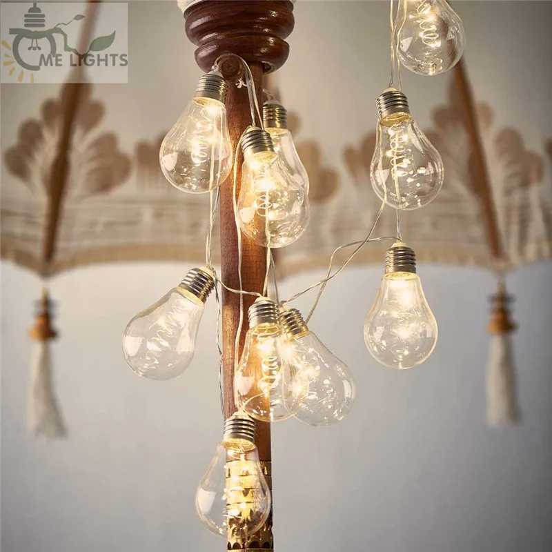 Billige 4M 10 Vintage Lampen LED Girlande String Fairy Lichter Girlande Party Lichter für Home Veranstaltungen Garten Party Weihnachten Hochzeit dekoration