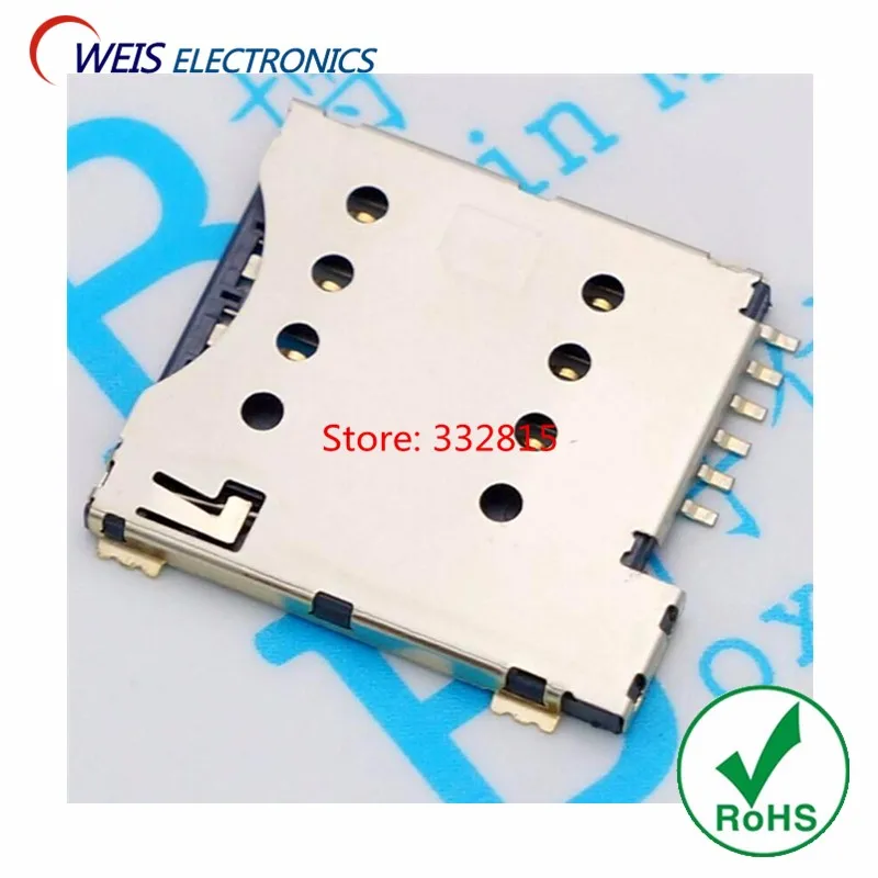 50 шт. маленькая карта hloder Micro SIM 6 штифтов автоматический всплывающий разъем для