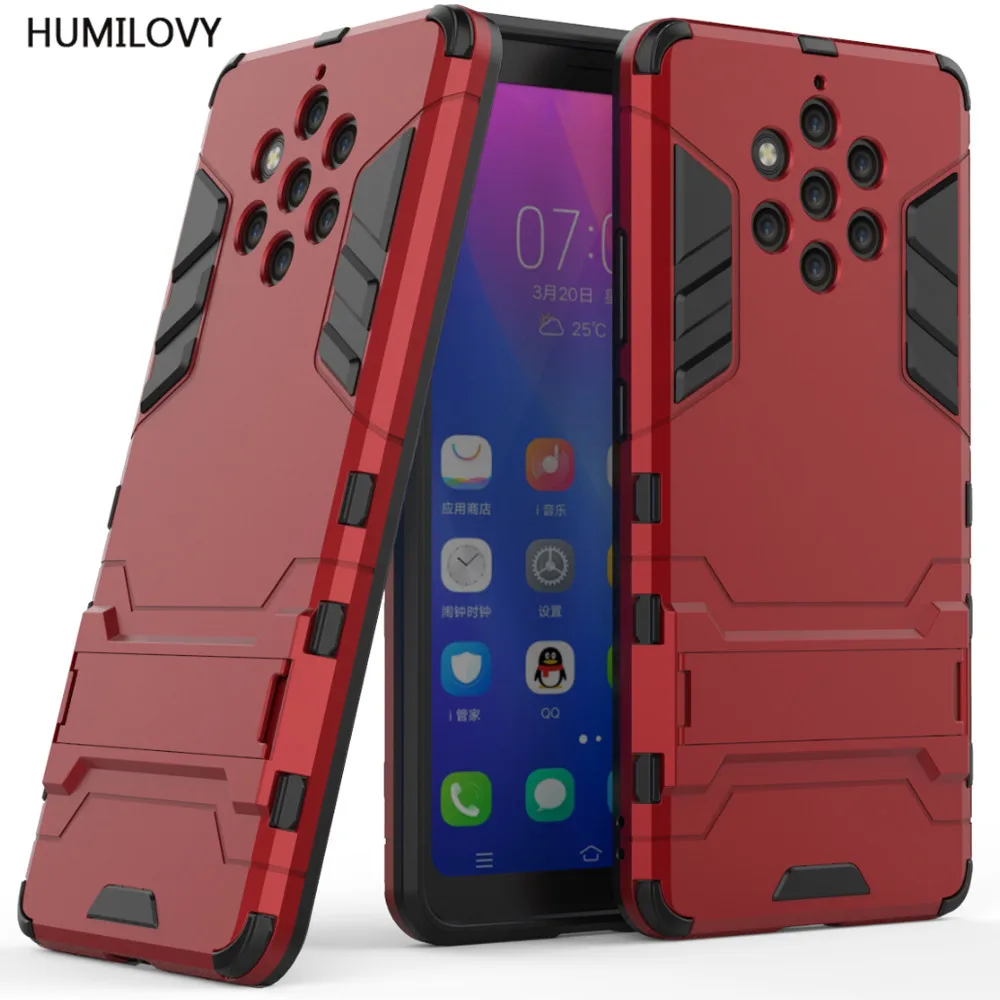 

For Nokia 9 PureView Case Shockproof Robot Armor Hybrid Rubber Silicone Cover for Capa Nokia 9 PureView TA-1094 TA 1094 Fundas