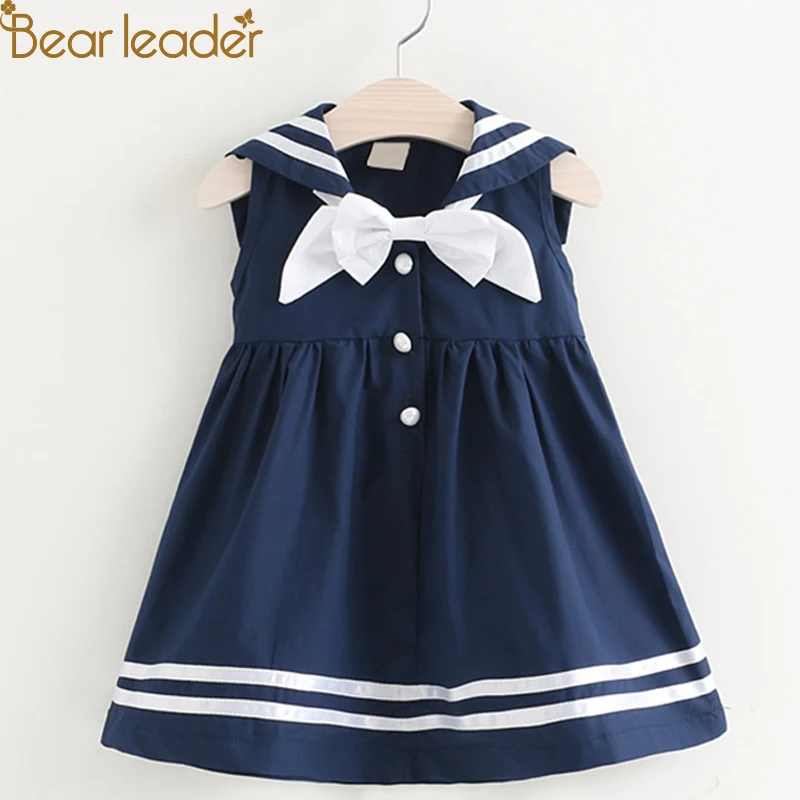Бренд Bear Leader платье в году, новые летние девушки в стиле лолиты платье без рукавов бант ленты платье принцессы детская одежда Вечерние платья