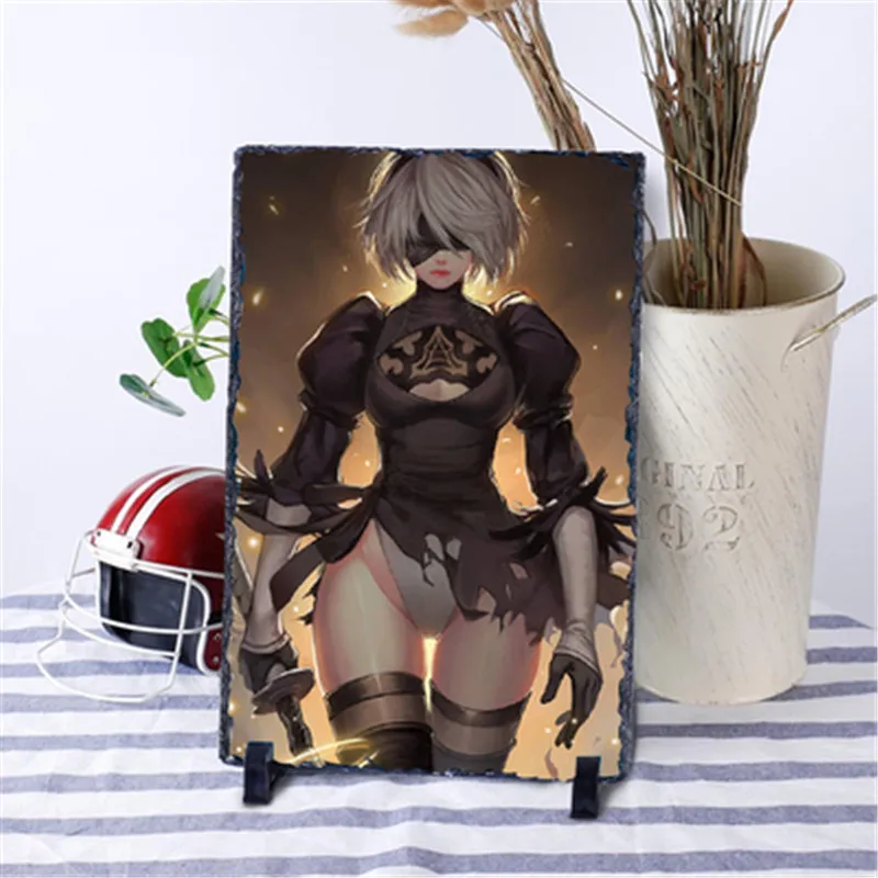 Лиловый 20X30 см НИР: автоматы YoRHa № 2 Тип B Оригинальное творчество Сланец чехол-накладка с мультяшным украшения дома подарок на день рождения X998 - Цвет: Лиловый