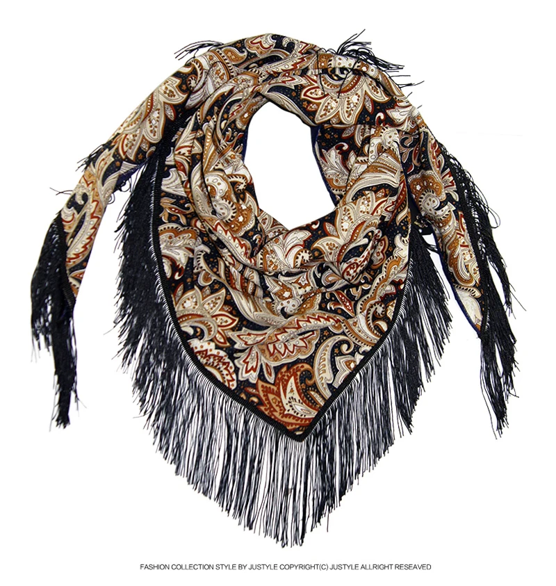 franjas xale flores bandanas hijab algodão echarpe