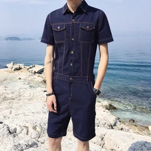 M-xxl Мужская одежда Модный комбинезон корейский Тонкий джинсы с инструментами комбинезон плюс размер певица костюмы