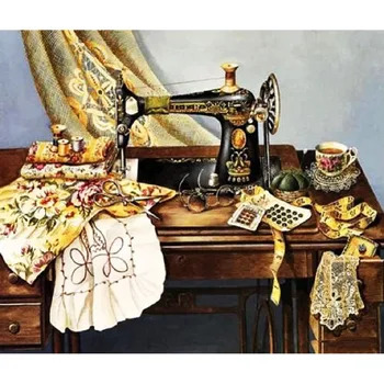 

5D DIY Diamond Paintings Full Round Sewing Machine Mosaic Art Embroidery Landscape Pattern Handmade Stickers Decoration Home