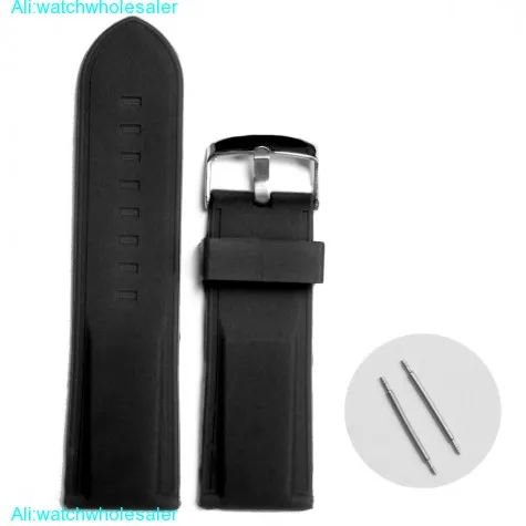 28mm Simple Black Silicone Jelly Rubber Unisex Watch Band Straps WB1054A28JB