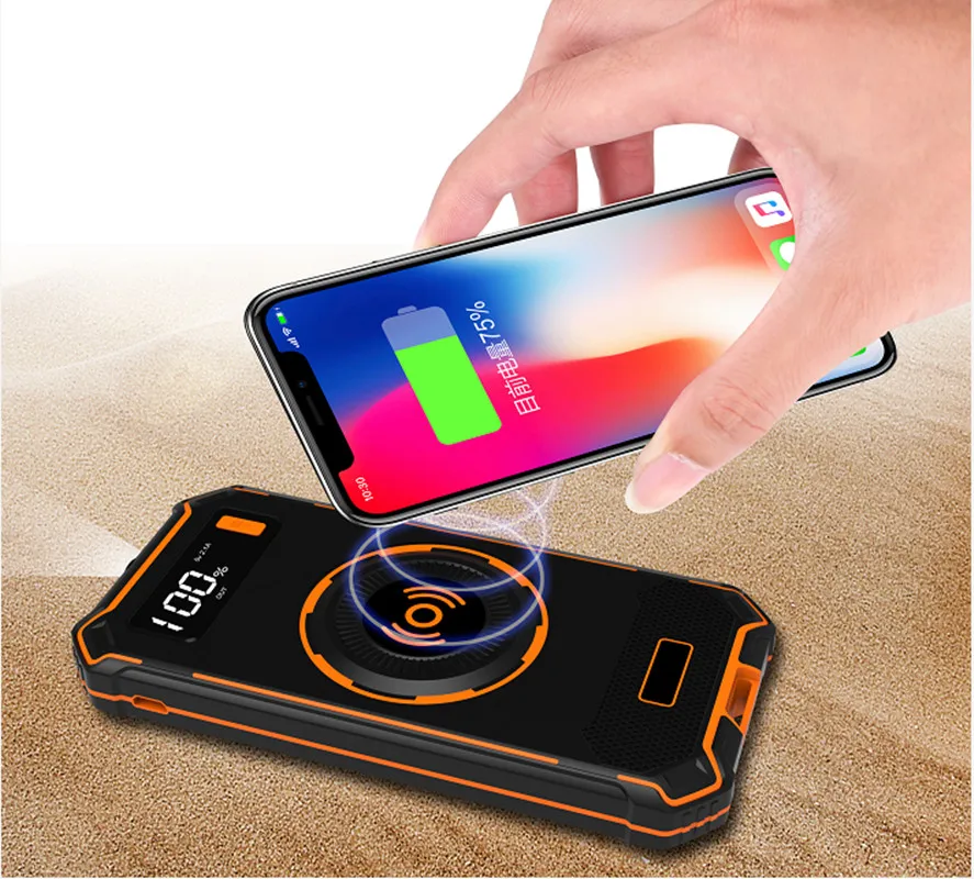 

10000 mAh Power Bank Qi Wireless Charger External Battery For iphone X 8 Plus Fast Charge For Xiaomi Samsung LCD Powerbank