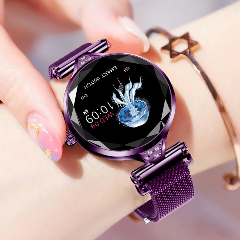 OGEDA H1S женские модные Смарт-часы носимые устройства Bluetooth Шагомер монитор сердечного ритма для Android/IOS смарт-браслет