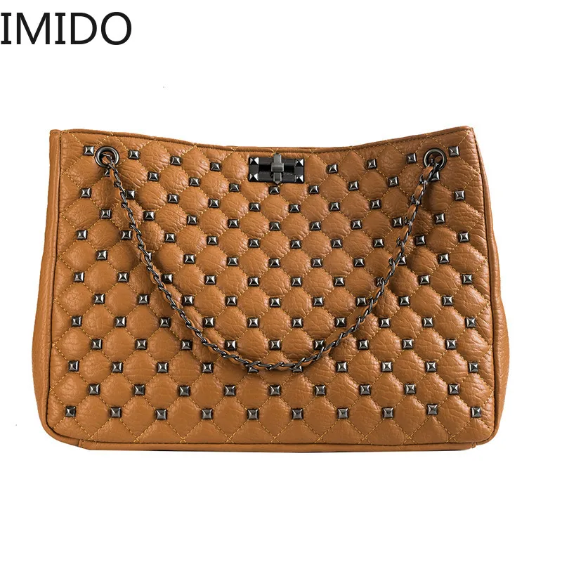 

Bags for Women 2019 Autumn New Fashion Tide Korean Version of The Rivet Large Capacity Shoulder Bag Chain Wild Messenger Bag