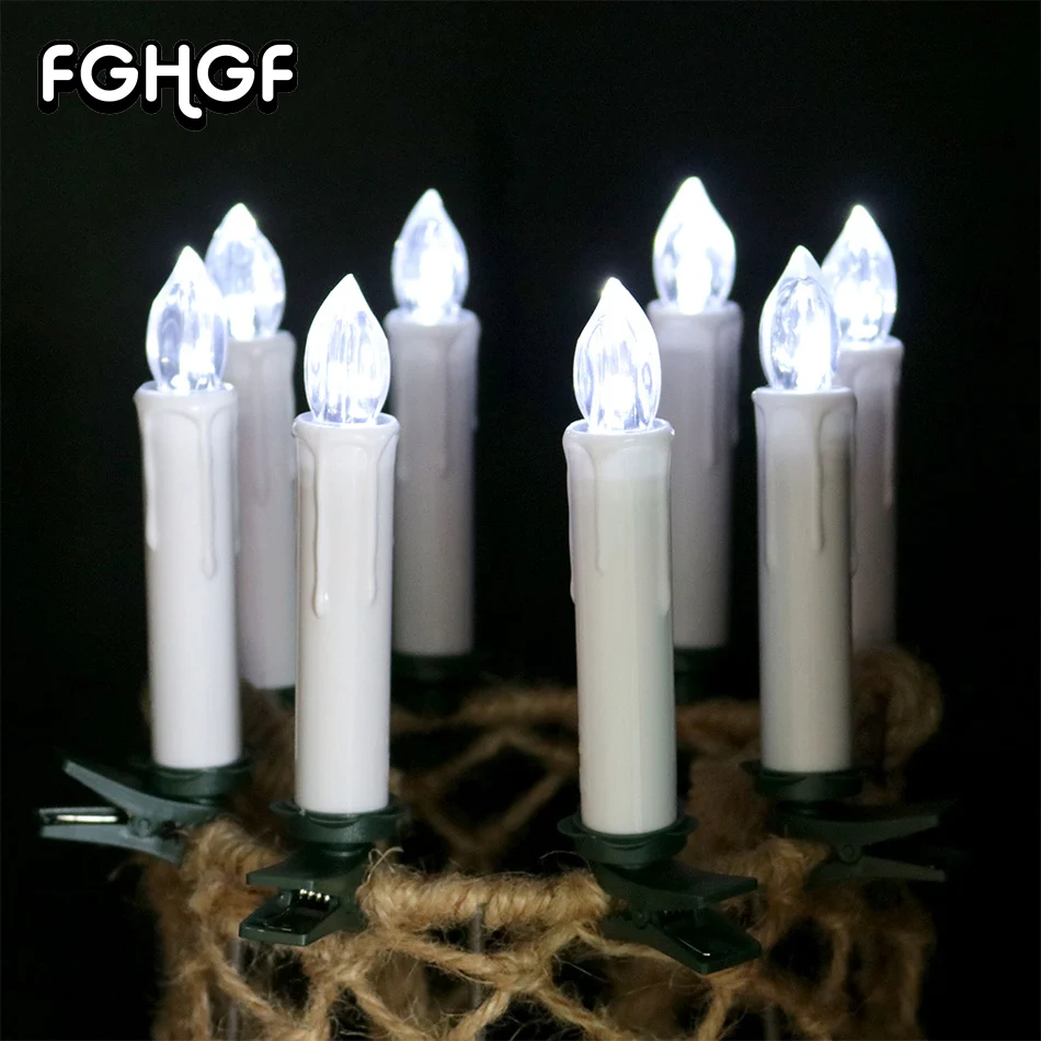 10pcs New Remote Control LED Candles Clip Tea Lights Battery Operated