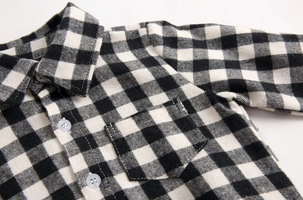 Baby Bodysuit baby clothes autumn and winter plaid 100% cotton male baby long-sleeved shirt jumpsuit baby romper newborn onesies