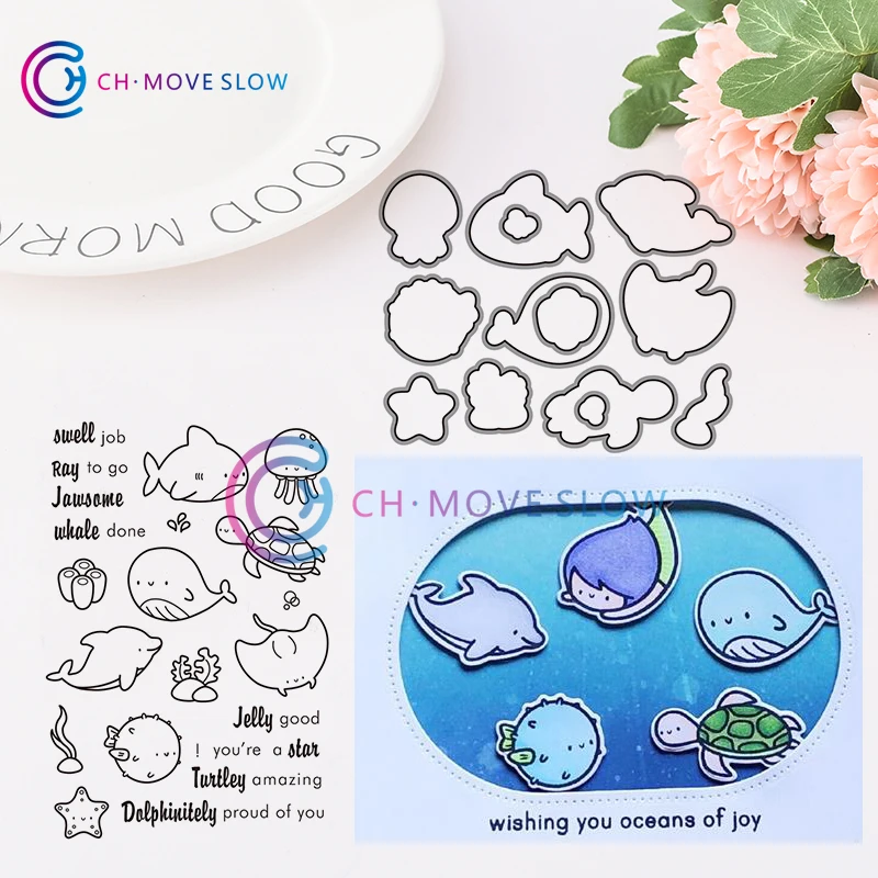 

CH Ocean World Metal Cutting Dies and stamps DIY Scrapbooking Card Stencil Paper Craft Wedding Decor