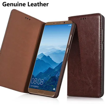 

Luxury Genuine Leather flip Case For Huawei mate 10 case back case cover For Huawei mate10 ALP-AL00 back Leather cover Shell