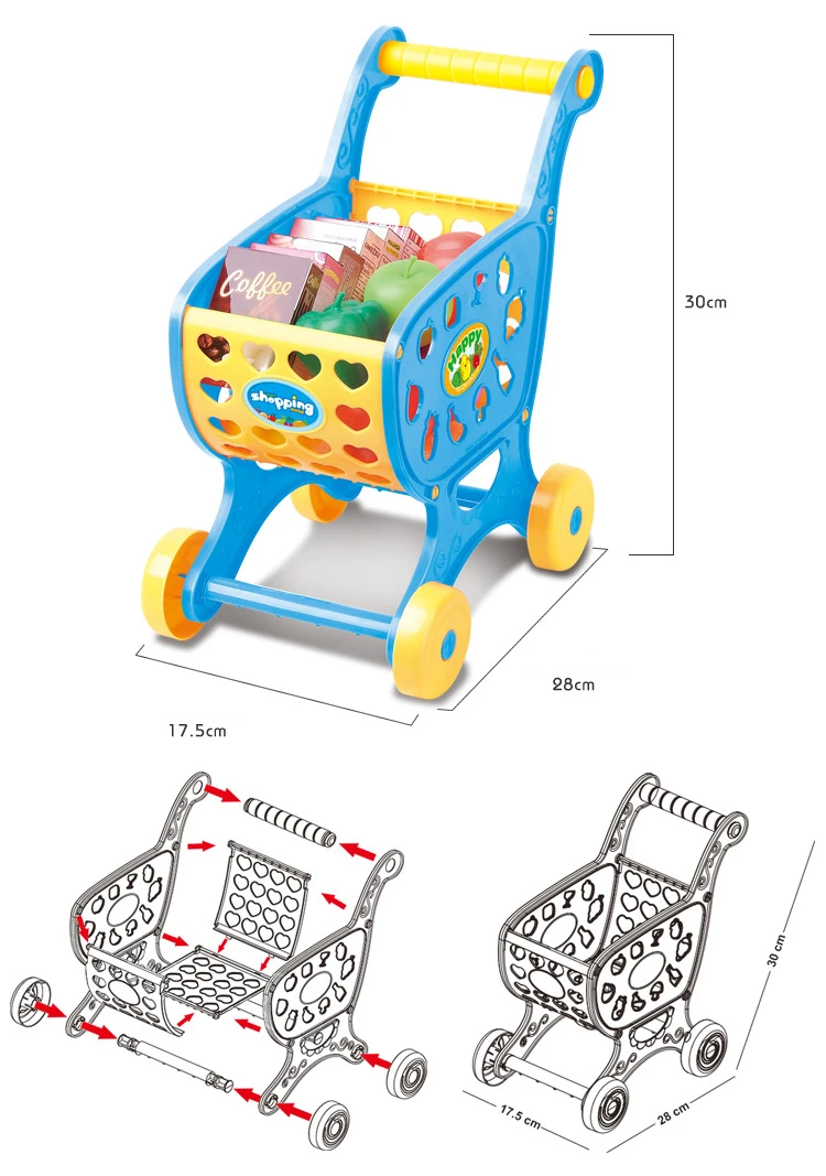 Детские ролевые игрушки супермаркет корзина тележки игрушки играть дома реальная жизнь автомобиль игрушки фрукты и овощи день рождения