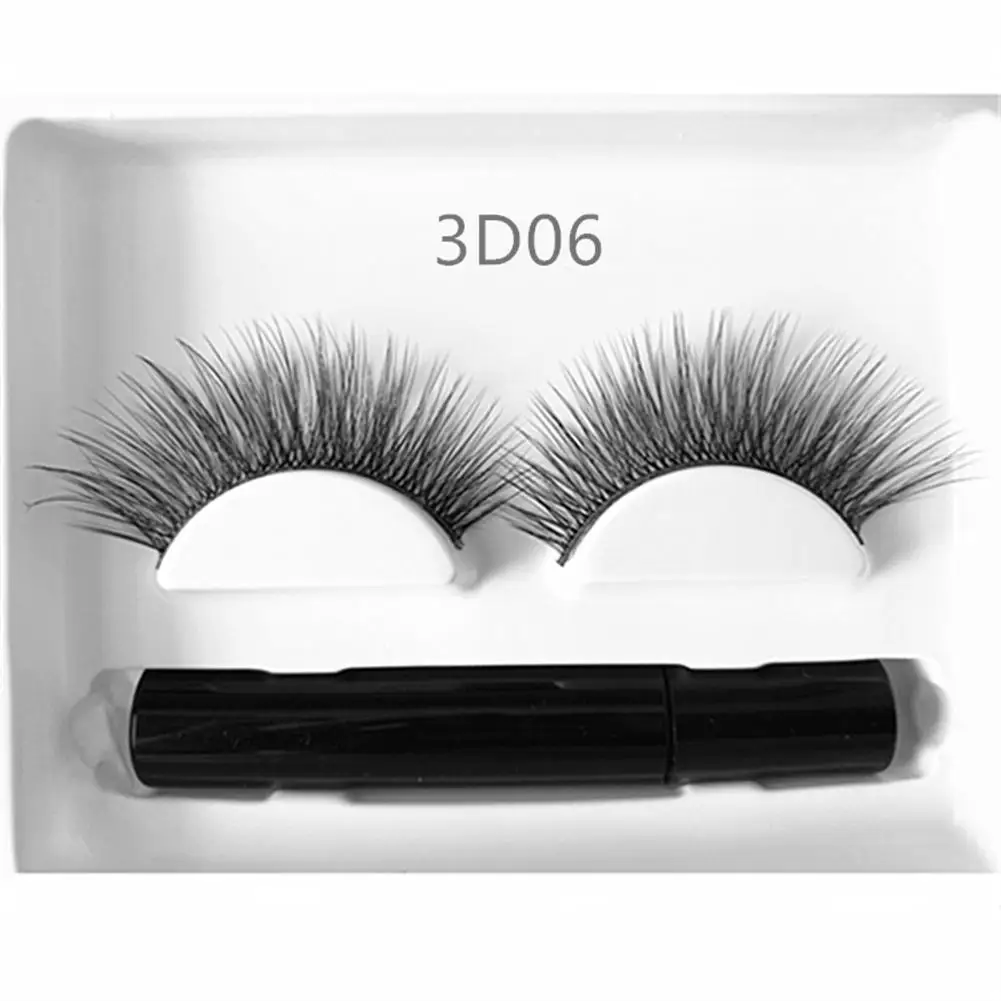 5ml Magnetic Eyeliner With False Eyelashes Set Gel Free Self- Adhesive Waterproof Liquid Eyeliner Makeup Set Natural Eyelashes - Цвет: 3D06