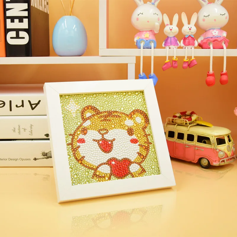 5D DIY алмазная живопись наборы мультфильм Животные Единорог собака мозаика вышивка крестиком ремесла подарок для детской комнаты с рамкой - Цвет: tiger