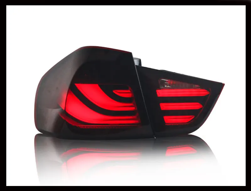 Автомобильный стайлинг-для BMW E90 задние фонари 2009-2012 для 3 серии задняя лампа светодиодный drl+ сигнал поворота+ тормоз+ обратный светодиодный свет 8 заказов - Цвет: dark red color