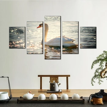 

Swan Poster Wall Art Canvas Painting Nordic Wall Pictures for Living Room Decoration Picture No Frame Art Print